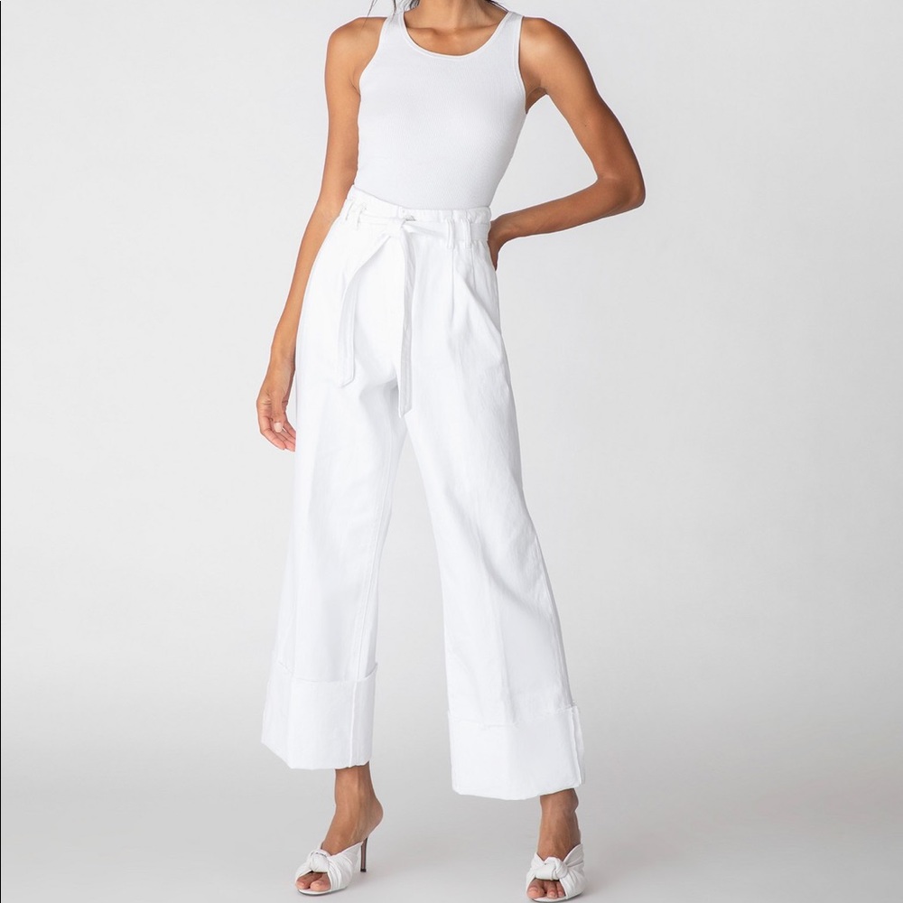 J BRAND LOUISA HIGH-RISE TIE WAIST PANT